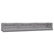 Pemberly Row Acacia Wood With Cushions Pallet Sofa Set in Gray & Natural Wood