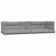 Pemberly Row Acacia Wood Large Pallet Sofa Set in Natural Wood w/ Gray Cushions