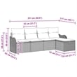 Pemberly Row 5 Pcs Gray & Navy Poly Rattan Garden Sofa Set With Cushions