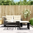 Pemberly Row 2-Seater PE Rattan Garden Sofa Set Adjustable Feet in Black