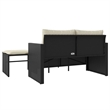 Pemberly Row 2-Seater PE Rattan Garden Sofa Set Adjustable Feet in Black