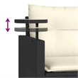 Pemberly Row 2-Seater PE Rattan Garden Sofa Set Adjustable Feet in Black