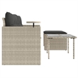 Pemberly Row Medium Modular PE Rattan Garden Sofa Set in Light Gray