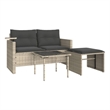 Pemberly Row Medium Modular PE Rattan Garden Sofa Set in Light Gray