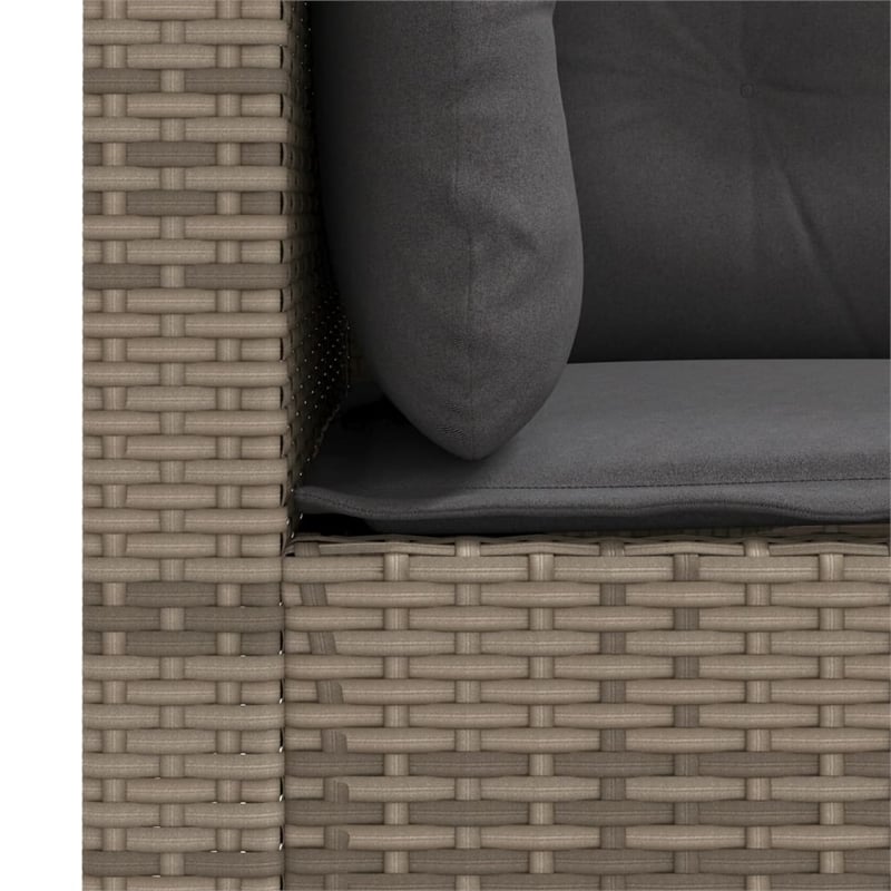 Pemberly Row Synthetic Poly Rattan 2-Piece Garden Sofa Set in Gray