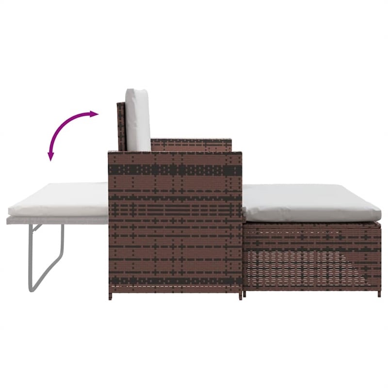 Pemberly Row 2-Seater Modular PE Rattan Outdoor Furniture Set in Brown