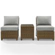 Pemberly Row 3 -Piece Wicker / Rattan Outdoor Chair Set in Gray/Brown