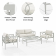 Pemberly Row Modern 2-piece Metal Outdoor Conversation Set in Gray