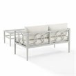 Pemberly Row Modern 2-piece Metal Outdoor Conversation Set in Gray