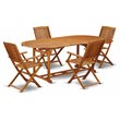 Pemberly Row Traditional 5-piece Wood Backyard Set in Natural Oil