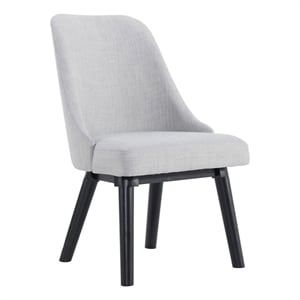 Pemberly Row Transitional Transitional Upholstered Chair in Pewter (Set of 2)