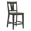 Pemberly Row Transitional Transitional Wood Splat Back Stool in Brown (Set of 2)
