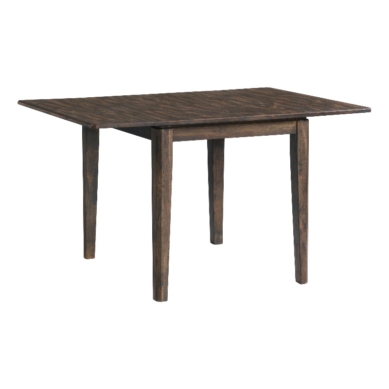 Pemberly Row Contemporary Wood Drop Leaf Table in Brown Finish