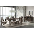 Pemberly Row Contemporary Wood Dining Table in Brown with Self Storing Leaf