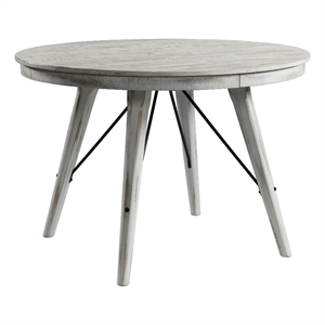 Pemberly Row Modern Rustic 52&quot Round Wood Counter Table in White