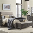 Pemberly Row Transitional Bedroom Queen Bed with Upholstered Headboard in Gray