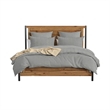 Pemberly Row Wood Contemporary King Panel Bed in Hickory Finish