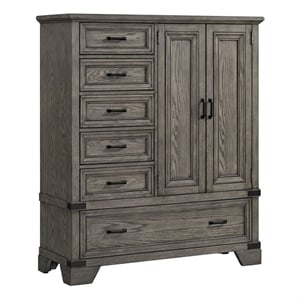 Pemberly Row Contemporary 6-Drawer Gentleman's Chest Brushed Steel
