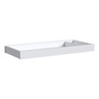 Pemberly Row Contemporary Wood Changer Topper in Ash Linen White