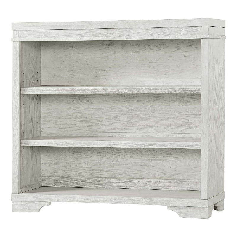 Pemberly Row Traditional Solid Hardwood Bookcase in White Dove
