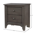 Pemberly Row 2-Drawer Farmhouse Wood Nightstand in Dusk Gray