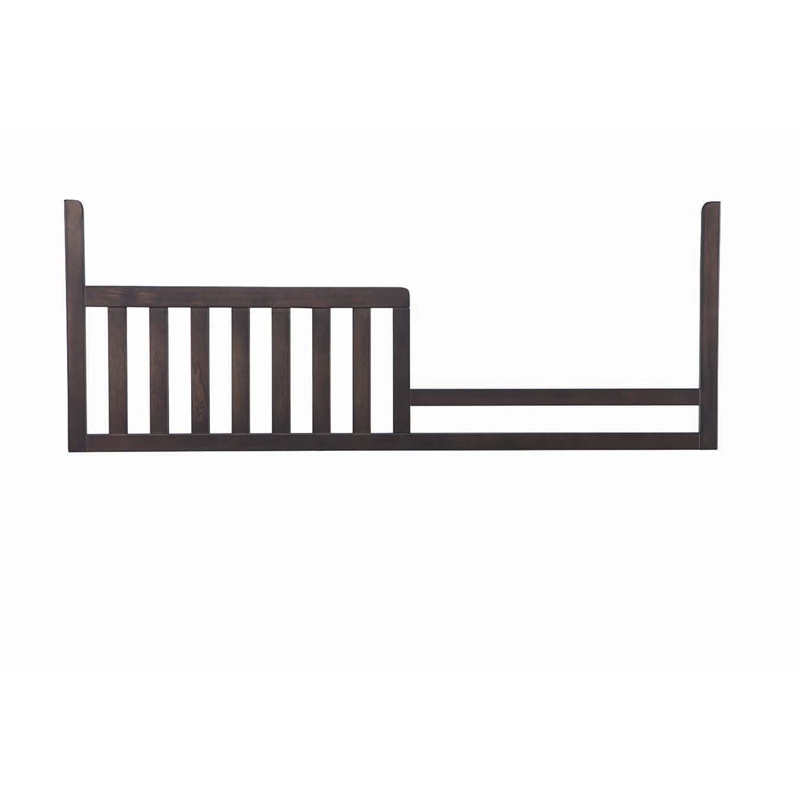 Pemberly Row Farmhouse Wood Toddler Guard Rail in River Rock Brown