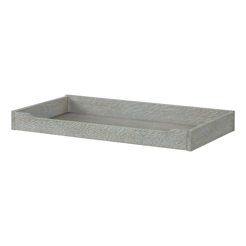 Pemberly Row Contemporary Solid Hardwood Changing Tray in Dawn Gray