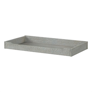 Pemberly Row Contemporary Solid Hardwood Changing Tray in Dawn Gray