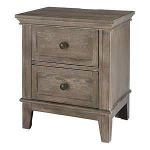 Pemberly Row 2-Drawer Traditional Wood Nightstand in Sandwash Gray