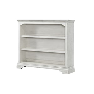 Pemberly Row Traditional Solid Hardwood Bookcase in Brushed White