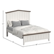 Pemberly Row Farmhouse Wood Complete Full Bed in Cookies/Cream