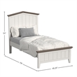 Pemberly Row Farmhouse Wood Complete Twin Bed in Cookies/Cream
