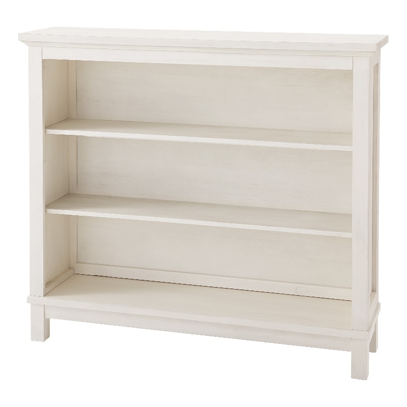 Pemberly Row Traditional Hutch / Bookcase in Brushed White Finish