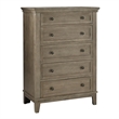 Pemberly Row Solid Hardwood Traditional 5-Drawer Chest in Sandwash