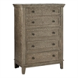 Pemberly Row Solid Hardwood Traditional 5-Drawer Chest in Sandwash