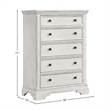 Pemberly Row Wood Contemporary 5-Drawer Chest in Brushed White