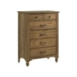 Pemberly Row Solid Hardwood Farmhouse 6-Drawer Chest in Sand Dune