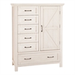 Pemberly Row Contemporary Solid Hardwood Chifferobe in Brushed White
