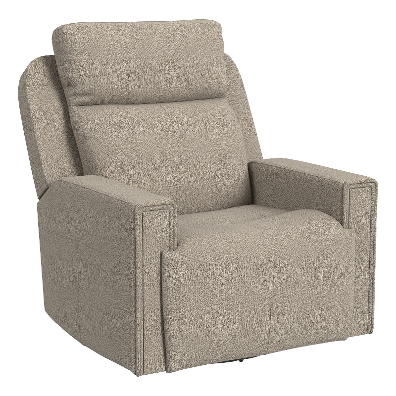 Pemberly Row Contemporary Triple Power Glider in Latte/Almond