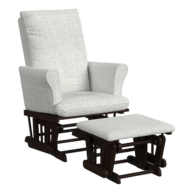 Pemberly Row Contemporary Polyester Rocker in Light Gray Finish