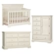 Pemberly Row Solid Hardwood Farmhouse Convertible Crib in Chalk