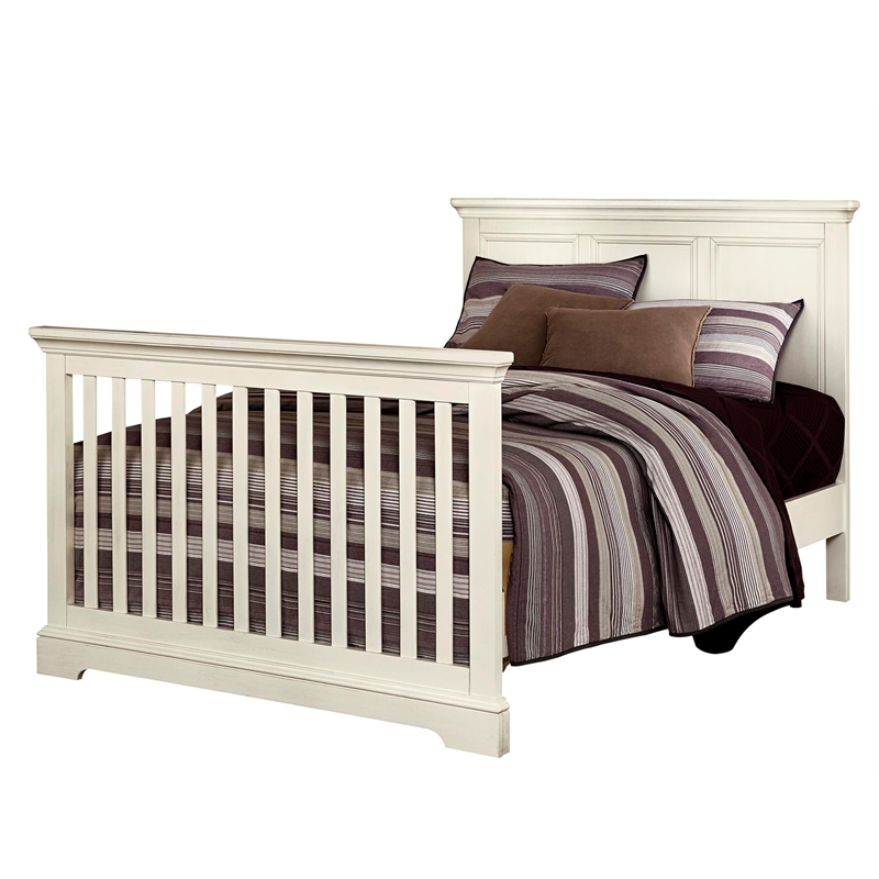 Pemberly Row Solid Hardwood Farmhouse Convertible Crib in Chalk