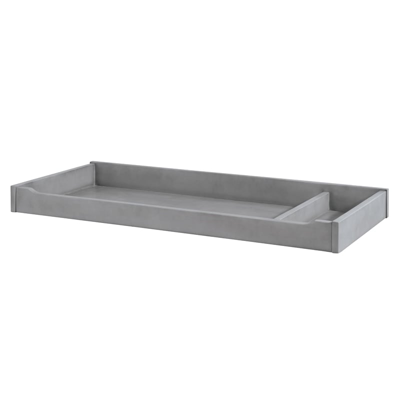 Pemberly Row Wood Farmhouse Sturdy Changer Top in Cloud Finish