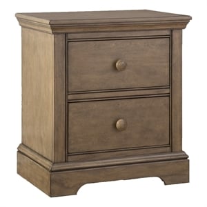 Pemberly Row Solid Wood Farmhouse Nightstand in Cashew Finish