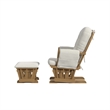 Pemberly Row Contemporary Polyester Fabric Rocker in Vanilla
