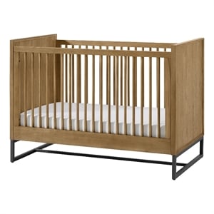 Pemberly Row Wood Contemporary Classic Crib in Natural Finish