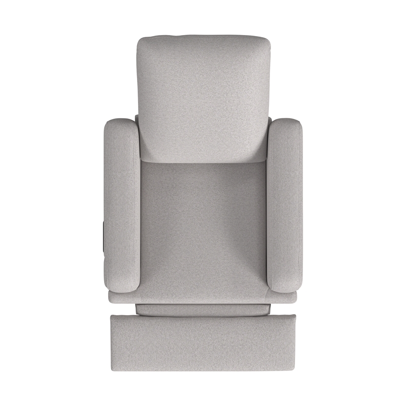 Pemberly Row Contemporary Polyester Power Glider in Gray Finish