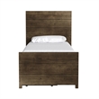 Pemberly Row Solid Hardwood Contemporary Twin Bed in Graphite