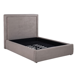 Pemberly Row 55&quot Upholstered Fabric Full Platform Bed in Mushroom Gray