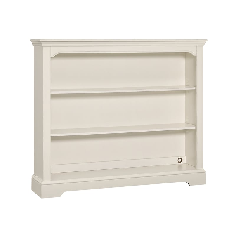 Pemberly Row Wood Hutch/Bookcase with Adjustable Shelves in Chalk White